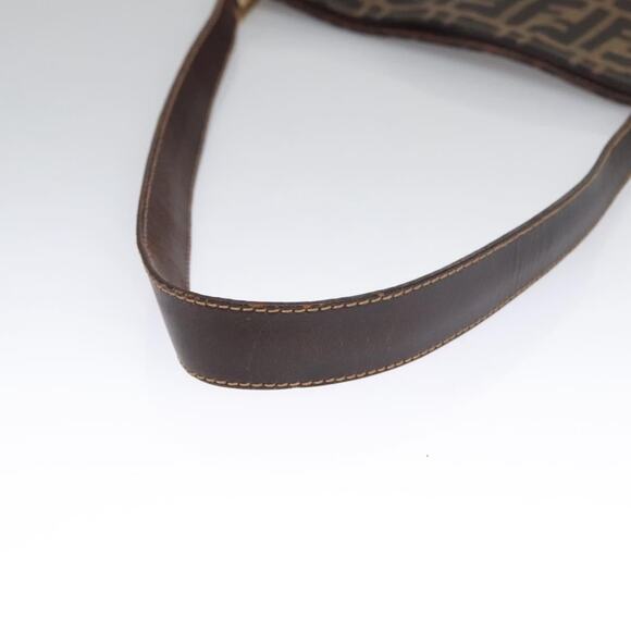 FENDI Zucca Canvas Shoulder Bag Brown Black Gold - Picture 7 of 12